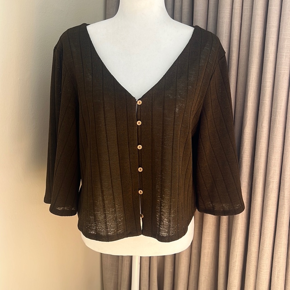 Batwing brown blouse